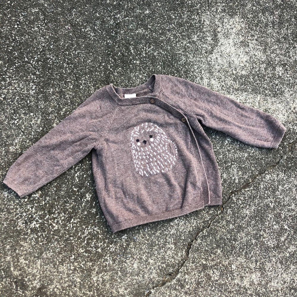 H&M Baby Jacquard-knit Owl Wrap Cardigan